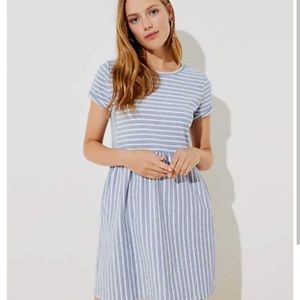 Baby blue stripe mini dress